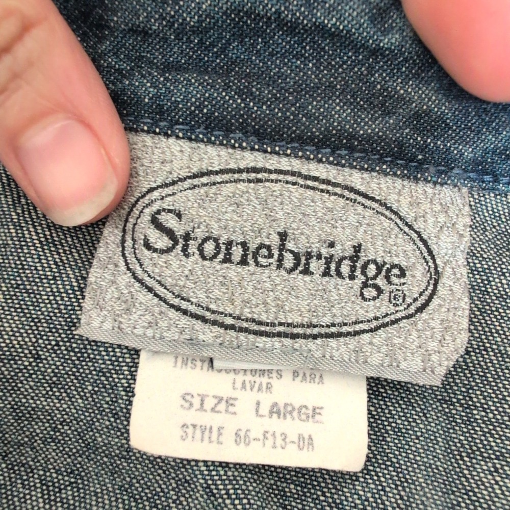 Stonebridge Vintage Denim Patchwork Tapestry Vest Womens Large Grannycore USA - Picture 5 of 7